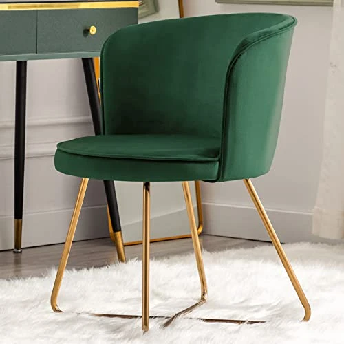 Duhome Accent Chair Vanity Chair Home OfficeMid-Century Modern Upholstered Leisure Club Dining Chairs Velvet Cushion For Living Room Bedroom Reception Area Dark Green 1pcs 3 Duhome Accent Chair Vanity Chair Home OfficeMid-Century Modern Upholstered Leisure Club Dining Chairs Velvet Cushion For Living Room Bedroom Reception Area Dark Green 1pcs