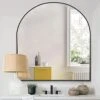 COFENY Arched Mirror, 31"x33" Black Bathroom Mirror With Metal Frame, Wall Mounted Mirrors Decor Modern Dresser Mirror For Bedroom Living Room Entryway -Amazon Store 41aEmoF6ZzL