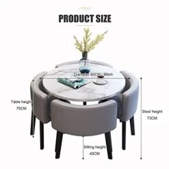 Kitchen Table And Chairs For 4, 5-Piece Compact Dining Room Table Set,DI 31/35.4INCH Faux Marble Pattern Top And 4 PU Leather Upholstered Seat, Modern Diningroom Sets For Home & Kitchen, Living Room ( 21 Kitchen Table And Chairs For 4, 5-Piece Compact Dining Room Table Set,DI 31/35.4INCH Faux Marble Pattern Top And 4 PU Leather Upholstered Seat, Modern Diningroom Sets For Home & Kitchen, Living Room ( -Amazon Store 41aPdBPb3aL