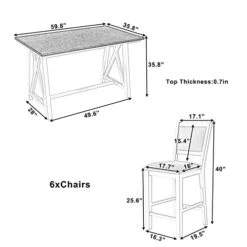 CITYLIGHT 7 Pieces Dining Table Set, Rustic Kitchen Furniture Set, Counter Height Farmhouse Wood Dining Table Set With 6 Upholstered Dining Chairs, White+Walnut+Beige 20 CITYLIGHT 7 Pieces Dining Table Set, Rustic Kitchen Furniture Set, Counter Height Farmhouse Wood Dining Table Set With 6 Upholstered Dining Chairs, White+Walnut+Beige -Amazon Store 41aT2BWMDLL