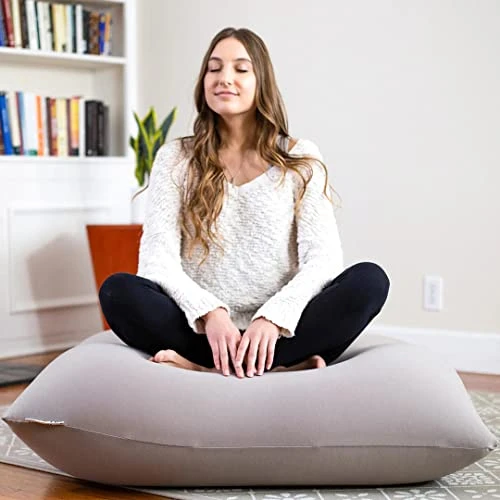 Yogibo Mini Bean Bag, Small Beanbag Chair For Kids, Teens And Adults, Great For Meditation And Sitting, Fibead Filling Conforms To Body, Washable, Removable Cover, Light Grey 4 Yogibo Mini Bean Bag, Small Beanbag Chair For Kids, Teens And Adults, Great For Meditation And Sitting, Fibead Filling Conforms To Body, Washable, Removable Cover, Light Grey - Image 2