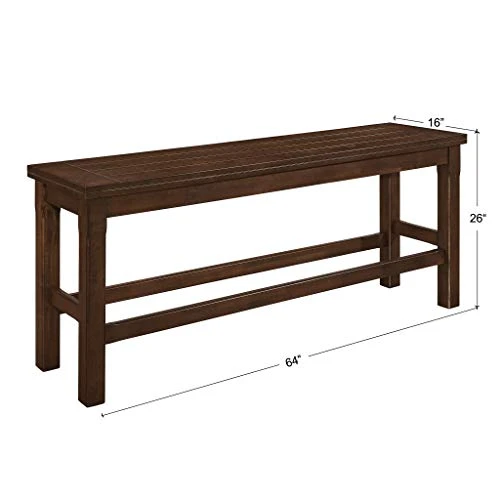 Homelegance Counter Height Dining Bench Brown 4 Homelegance Counter Height Dining Bench Brown - Image 2