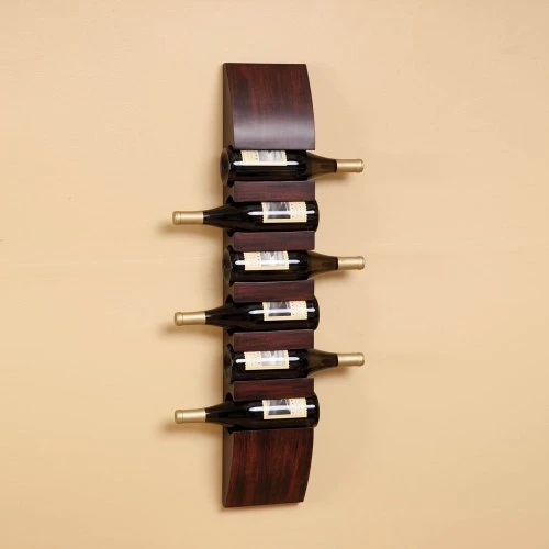 Cape Craftsmen Wooden Wine Bottle Holder Rack Easy To Install Wall Mounted Design, Golds 6 Bottles, 3 Feet. 3 Cape Craftsmen Wooden Wine Bottle Holder Rack Easy To Install Wall Mounted Design, Golds 6 Bottles, 3 Feet.