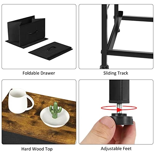 NANANARDOSO 2 Drawers Dresser, Storage Chest Organizer With Removable Fabric Bins, Small Dresser For Closet Bedside Furniture, Nursery, Living Room, Entryway Hallway, Black 6 NANANARDOSO 2 Drawers Dresser, Storage Chest Organizer With Removable Fabric Bins, Small Dresser For Closet Bedside Furniture, Nursery, Living Room, Entryway Hallway, Black - Image 4