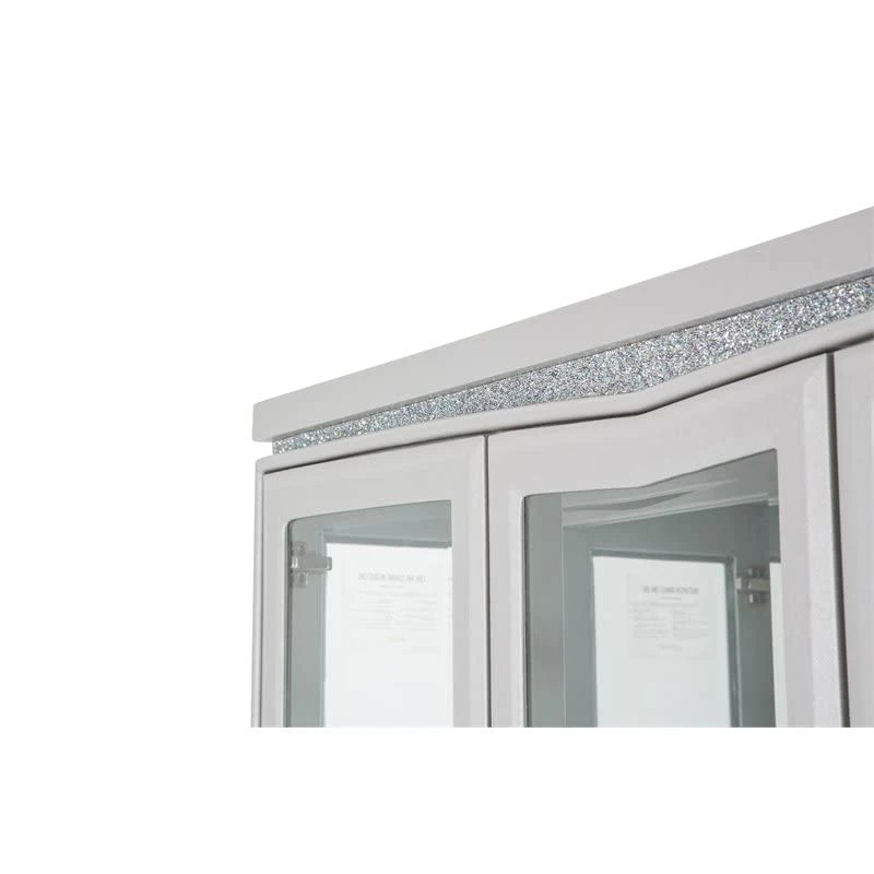 Michael Amini Melrose Plaza Contemporary Wood & Glass China Cabinet In Dove Gray 5 Michael Amini Melrose Plaza Contemporary Wood & Glass China Cabinet In Dove Gray - Image 3