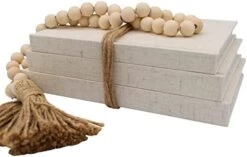 Kigan Home Linen Covered Decorative Books, Set Of 3 (Pearl White) - Fabric Covered Book Set Home Decor For Shelves, Fireplace Mantel, Coffee Table, Console/Bedside Table Or Farmhouse Tiered Tray -Amazon Store 41atPTHjnHL. AC