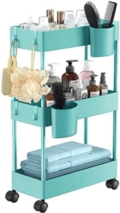 Pipishell Slim Storage Cart With Wheels, Bathroom Cart Bathroom Storage Organizer, Rolling Cart For Bathroom, Laundry Room, Kitchen, Narrow Space, Black PIUC04 18 Pipishell Slim Storage Cart With Wheels, Bathroom Cart Bathroom Storage Organizer, Rolling Cart For Bathroom, Laundry Room, Kitchen, Narrow Space, Black PIUC04 -Amazon Store 41ayyORY5sL. AC