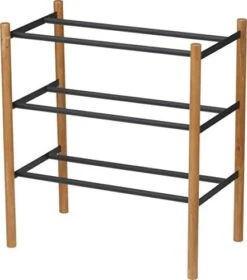 YAMAZAKI Home Plain Expandable 3-Tierd Shoe Rack Black, -Amazon Store 41b jk5DxOL. AC