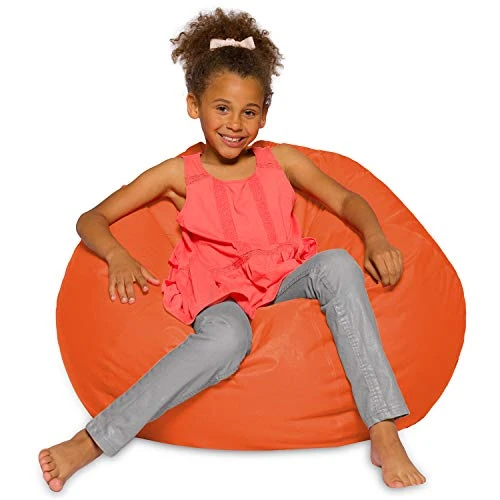 Posh Beanbags Bean Bag Chair, Large-38in, Solid Orange 3 Posh Beanbags Bean Bag Chair, Large-38in, Solid Orange