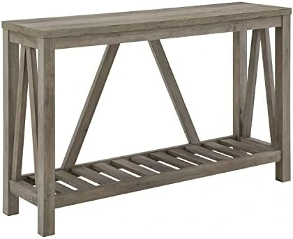 Walker Edison Modern Farmhouse Accent Entryway / Living Room End Table, 52 Inch, Color-Marble And Walnut 9 Walker Edison Modern Farmhouse Accent Entryway / Living Room End Table, 52 Inch, Color-Marble And Walnut - Image 7