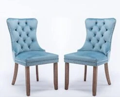 Winwee Set Of 2 Dining Chairs Leisure Padded Chair, Tufted Solid Wood Velvet Upholstered Dining Chair With Nailhead Trim& Ring Pull For Kitchen, Living Room (Blue), (WINWETO-00192) 31 Winwee Set Of 2 Dining Chairs Leisure Padded Chair, Tufted Solid Wood Velvet Upholstered Dining Chair With Nailhead Trim& Ring Pull For Kitchen, Living Room (Blue), (WINWETO-00192) -Amazon Store 41bEa1UrbVL. AC