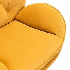 LoLado Velvet Chaise Lounge Indoor Cozy Oversized Swivel Reading Chair With Footrest, Yellow -Amazon Store 41bHGdmF39L
