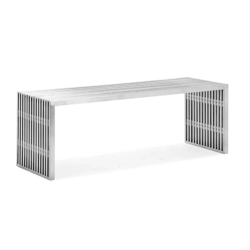 GENERIC Large Bench Solid Mid-Century Modern Metal Polished 5 GENERIC Large Bench Solid Mid-Century Modern Metal Polished - Image 3