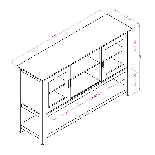 Mixcept 55" Modern And Contemporary Sideboard Buffet Cabinet Wood Console Table Storage Cabinet With Sliding Doors Kitchen Dining Room Furniture, Gray 5 Mixcept 55" Modern And Contemporary Sideboard Buffet Cabinet Wood Console Table Storage Cabinet With Sliding Doors Kitchen Dining Room Furniture, Gray - Image 3