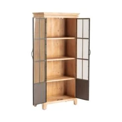 Crestview Collection Darlington 2 Glass Door Brown Wood And Metal Curio Cabinet -Amazon Store 41bRjq4RHGL