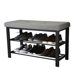 Simplify Storage Bench, Shoe Rack, Ottoman, Tufted, Padded Seating For Entryway, Bedroom, Closet & Hallway, Grey 11 Simplify Storage Bench, Shoe Rack, Ottoman, Tufted, Padded Seating For Entryway, Bedroom, Closet & Hallway, Grey -Amazon Store 41bV5LKZsML
