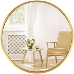SD SOFT DANCE Round Mounting Mirror Wall Decor - Circle Vanity Mirror With Metal Rose Gold Frame For Contemporary Rooms 24 Inch -Amazon Store 41bXBL4QpJL. AC