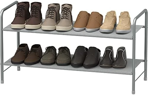 Simple Houseware 3-Tier Shoe Rack Storage Organizer, Grey 8 Simple Houseware 3-Tier Shoe Rack Storage Organizer, Grey - Image 6