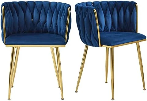 Tsuysi Velvet Dining Chairs Set Of 4, Modern Dining Chair With Golden Metal Legs, Woven Upholstered Dining Chairs For Dining Room, Kitchen, Vanity, Living Room (Beige) 17 Tsuysi Velvet Dining Chairs Set Of 4, Modern Dining Chair With Golden Metal Legs, Woven Upholstered Dining Chairs For Dining Room, Kitchen, Vanity, Living Room (Beige) - Image 15