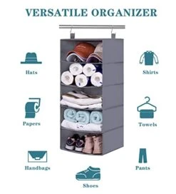 KEETDY Hanging Shoe Organizer To Store 10 Pairs Shoes 5- Shelf Shoe Rack For Closet For Small Space Storage Bedroom, Dorm, Grey -Amazon Store 41biv24CwhL