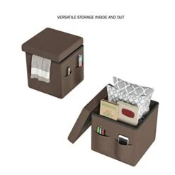 Lavish Home Foldable Storage Cube Ottoman With Pockets – Multipurpose Footrest Organizer For Bedroom, Living Room, Dorm Or RV (Pair, Linen Brown), 16 Lavish Home Foldable Storage Cube Ottoman With Pockets – Multipurpose Footrest Organizer For Bedroom, Living Room, Dorm Or RV (Pair, Linen Brown), -Amazon Store 41bkCBMqNgL