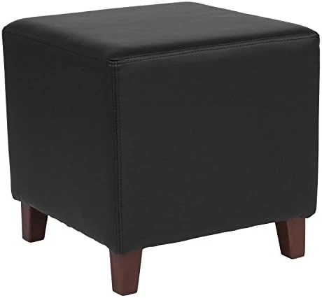 Flash Furniture Ascalon Upholstered Ottoman Pouf In Black LeatherSoft 3 Flash Furniture Ascalon Upholstered Ottoman Pouf In Black LeatherSoft