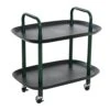 Main + Mesa Modern Plastic And Metal 2-Tier Trolley, Black And Dark Green -Amazon Store 41boPkbM51L