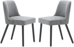 MINCETA Dining Chair,Morden Wood Leg Upholstered Kitchen Chair Set Of 2,PU In Cream White -Amazon Store 41bvaQ5NEML. AC