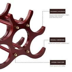 ACOODE Countertop Wine Rack Or Water Bottle Holder - 9 Bottle Wine Holder For Wine Storage - Mahogany Bamboo Wine Rack Free Standing For Pantry Cabinet Bar Tabletop Kitchen -Amazon Store 41bwFQOtEGL
