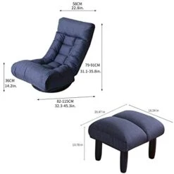DEPOINTER Chaise Lounge Sofa, 360-Degree Swivel Chair Floor Gaming Chair Lazy Sofa, 3 Adjustable Positions, Foldable Recliner Sofa With Comfortable Backrest And Footrest For Home Office, Navy Blue 12 DEPOINTER Chaise Lounge Sofa, 360-Degree Swivel Chair Floor Gaming Chair Lazy Sofa, 3 Adjustable Positions, Foldable Recliner Sofa With Comfortable Backrest And Footrest For Home Office, Navy Blue -Amazon Store 41bwgVbP52L