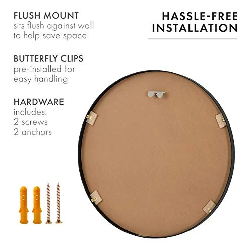 Mazatzal 32IN Wall Mirror Large Round Mirror Brushed Aluminum Framed Big Circle Mirror Black Bathroom Mirror Wall Décor For Living Room Bedroom Entryways 9 Mazatzal 32IN Wall Mirror Large Round Mirror Brushed Aluminum Framed Big Circle Mirror Black Bathroom Mirror Wall Décor For Living Room Bedroom Entryways - Image 7