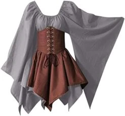JEGULV Medieval Fairy Cosplay Set Women's Gothic Elf Fairy Short Dresses Renaissance Costumes Halloween Flare Sleeve Dress 24 JEGULV Medieval Fairy Cosplay Set Women's Gothic Elf Fairy Short Dresses Renaissance Costumes Halloween Flare Sleeve Dress -Amazon Store 41bzjyOz5wL. AC