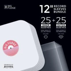 BIG FUDGE Vinyl Record Sleeves Bundle - 50x Record Outer Sleeves Plus 50x Record Inner Sleeves - Crystal Clear Album Sleeves And Rounded Acid Free LP Sleeves For 12" Records -Amazon Store 41c X5xlgYL. AC