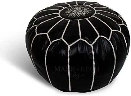 MARRAKESH STYLE Comfortable Leather Ottoman Pouf - Handmade Unstuffed Moroccan Pouf Cover - Square Pouf & Foot Rest Ottoman - Perfect For Living Rooms Bedrooms & Kids Room - Square Brown 8 MARRAKESH STYLE Comfortable Leather Ottoman Pouf - Handmade Unstuffed Moroccan Pouf Cover - Square Pouf & Foot Rest Ottoman - Perfect For Living Rooms Bedrooms & Kids Room - Square Brown - Image 6