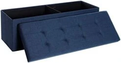 SONGMICS 30 Inches Folding Storage Ottoman Bench, Storage Chest, Foot Rest Stool, Navy Blue ULSF47IN -Amazon Store 41c6FN5AJL. AC