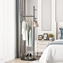 Smlttel Black Clothing Rack With Shelves, Modern Coat Rack Freestanding With Marble Base, Coat Hanger Rack,Hat Tree Coat Rack Standing Clothes Racks For Boutique，Bedroom, Black -Amazon Store 41cBlsIYQtL