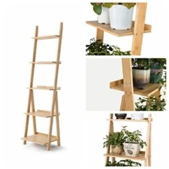Venloup Ladder Shelf, 5-Tier Bookshelf, Free Standing Organizer Storage Shelves, Storage Rack Shelf For Office, Bathroom, Living Room, Nature 13 Venloup Ladder Shelf, 5-Tier Bookshelf, Free Standing Organizer Storage Shelves, Storage Rack Shelf For Office, Bathroom, Living Room, Nature -Amazon Store 41cER94kwCL