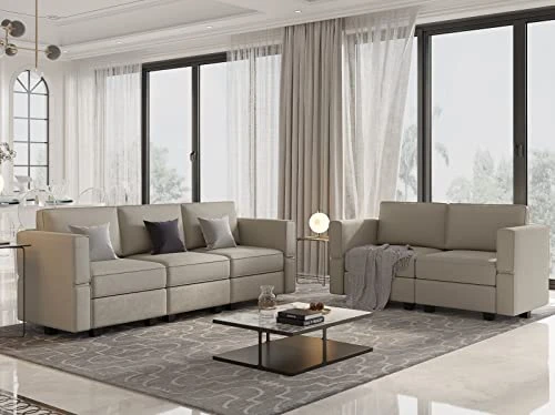 Belffin Sofa And Loveseat Set 2 Piece Furniture Sofa Set For Living Room Modular Sofa Couch Set With Storage Seats Grey 3 Belffin Sofa And Loveseat Set 2 Piece Furniture Sofa Set For Living Room Modular Sofa Couch Set With Storage Seats Grey
