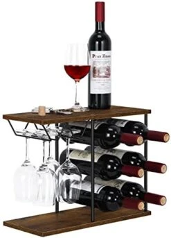 SHINOSKE Wood Countertop Wine Rack, 12 Bottle 3 Tier Metal Free Standing Wine Storage Holder, Wine Holder Storage Shelf For Kitchen, Bar, Pantry, Wine Cellar, Basement, Countertop -Amazon Store 41cNv1yi8CL. AC
