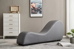 Kingway Yoga, Stretching, Relaxation Modern Faux Leather Living Room Curved Chaise Lounge, Regular, Black -Amazon Store 41cOjSFiF7L. AC