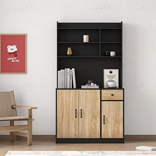 Hayiodda 64" Kitchen Pantry Storage Cabinet, Food Pantry Cabinet With Glass Doors & Adjustable Shelves For Kitchen, Dining Room, Bathroom 9 Hayiodda 64" Kitchen Pantry Storage Cabinet, Food Pantry Cabinet With Glass Doors & Adjustable Shelves For Kitchen, Dining Room, Bathroom - Image 7