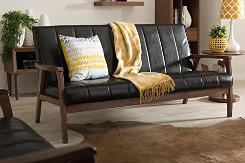 Baxton Studio BBT8011A2-Black Sofas, 29.45LX63.38WX31.59H, Black 6 Baxton Studio BBT8011A2-Black Sofas, 29.45LX63.38WX31.59H, Black - Image 4