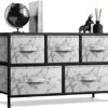 Sorbus Dresser With 5 Drawers - Storage Chest Organizer Unit With Steel Frame, Wood Top, Easy Pull Fabric Bins - Long Wide TV Stand For Bedroom Furniture, Hallway, Closet & Office Organization -Amazon Store 41cTUcR8sHL