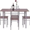 ReunionG 5-Piece Dining Table Set, 4 Chairs And Table Set With Metal Frame, Kitchen Breakfast Compact Table Set, Perfect For Dining Room, Apartment 2 ReunionG 5-Piece Dining Table Set, 4 Chairs And Table Set With Metal Frame, Kitchen Breakfast Compact Table Set, Perfect For Dining Room, Apartment -Amazon Store 41cUbyG3FgL