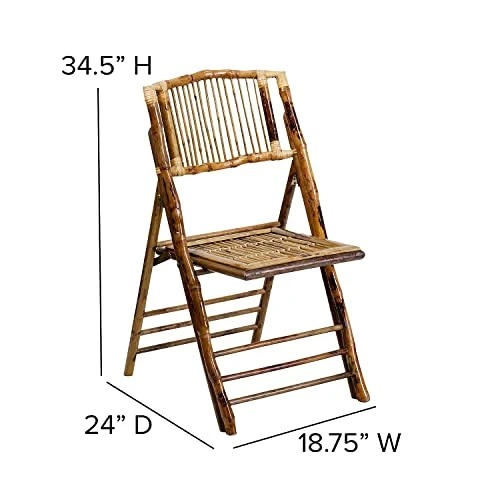 Flash Furniture American Champion Bamboo Folding Chair 4 Flash Furniture American Champion Bamboo Folding Chair - Image 2