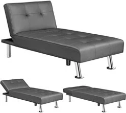 Yaheetech Faux Leather Sofa Bed Sleeper Convertible Futon Sofa Modern Recliner Couch Daybed With Chrome Metal Legs For Living Room Black 16 Yaheetech Faux Leather Sofa Bed Sleeper Convertible Futon Sofa Modern Recliner Couch Daybed With Chrome Metal Legs For Living Room Black -Amazon Store 41ciA1xPUrL. AC