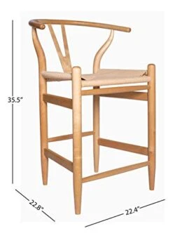 Amazon Brand – Stone & Beam Wishbone Counter-Height Barstool, 35.5"H, Rubberwood, Natural / Natural 16 Amazon Brand – Stone & Beam Wishbone Counter-Height Barstool, 35.5"H, Rubberwood, Natural / Natural -Amazon Store 41cksbXO9UL