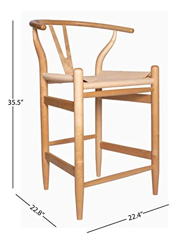 Amazon Brand – Stone & Beam Wishbone Counter-Height Barstool, 35.5"H, Rubberwood, Natural / Natural 5 Amazon Brand – Stone & Beam Wishbone Counter-Height Barstool, 35.5"H, Rubberwood, Natural / Natural - Image 3