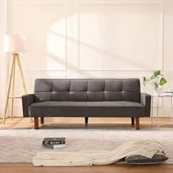 Anwickhomk 72" Convertible Folding Sofa Bed Futon,Modern Linen Fabric Sleeper Loveseat With 2 Pillows & Solid Wood Legs,Small Couch Bed Recliner Sofa For Living Room Apartment Office (Grey) 18 Anwickhomk 72" Convertible Folding Sofa Bed Futon,Modern Linen Fabric Sleeper Loveseat With 2 Pillows & Solid Wood Legs,Small Couch Bed Recliner Sofa For Living Room Apartment Office (Grey) -Amazon Store 41clcAoUatL. AC
