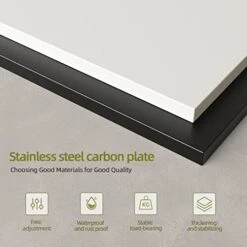 NETEL Extendable Microwave Oven Rack, Adjustable Microwave/Toaster Shelf Heavy Duty Stand Kitchen Counter Top Organizer, 2-Tier With 4 Hooks, 55lbs Weight Capacity,Black -Amazon Store 41cxGL1VHkL